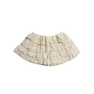 Beaudrm White Flounce Tiered Lace Skort Size M Shorts Skirt Stretch Bloomers NWT